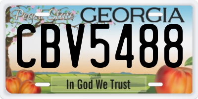 GA license plate CBV5488