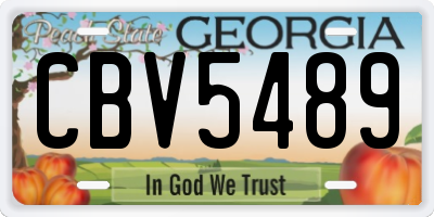 GA license plate CBV5489