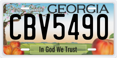 GA license plate CBV5490