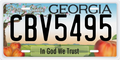 GA license plate CBV5495