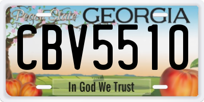 GA license plate CBV5510