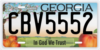 GA license plate CBV5552