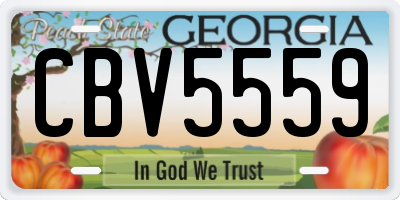 GA license plate CBV5559