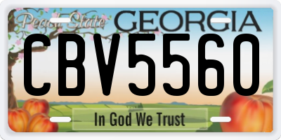 GA license plate CBV5560