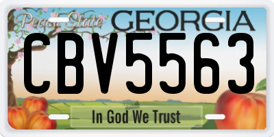 GA license plate CBV5563