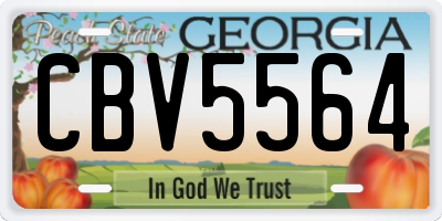 GA license plate CBV5564