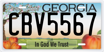 GA license plate CBV5567