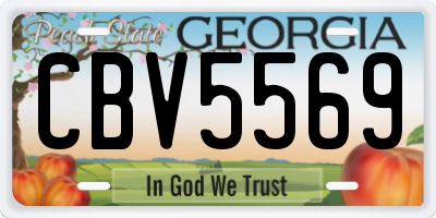 GA license plate CBV5569
