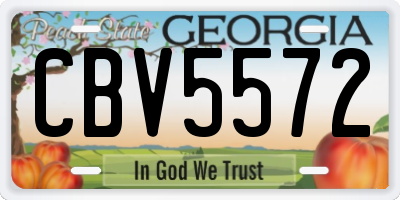 GA license plate CBV5572