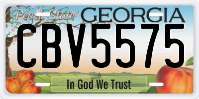 GA license plate CBV5575