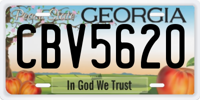 GA license plate CBV5620