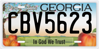 GA license plate CBV5623