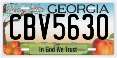 GA license plate CBV5630