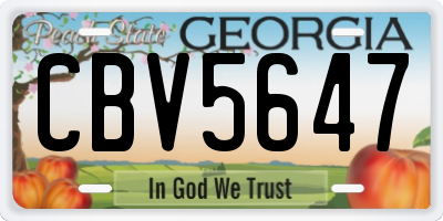 GA license plate CBV5647
