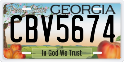 GA license plate CBV5674