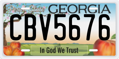 GA license plate CBV5676
