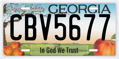 GA license plate CBV5677