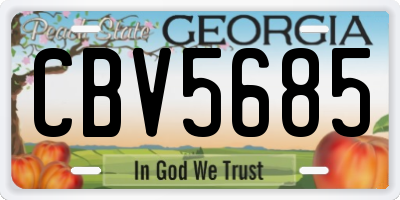 GA license plate CBV5685