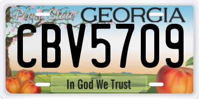 GA license plate CBV5709
