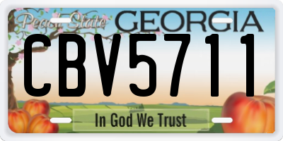GA license plate CBV5711