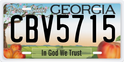 GA license plate CBV5715