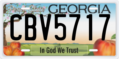 GA license plate CBV5717