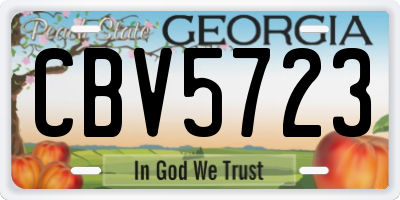GA license plate CBV5723