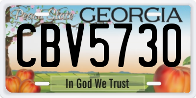 GA license plate CBV5730