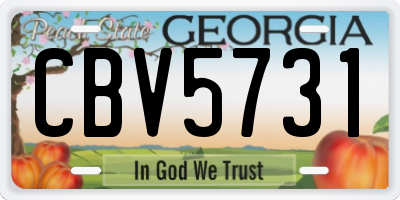 GA license plate CBV5731