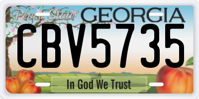 GA license plate CBV5735