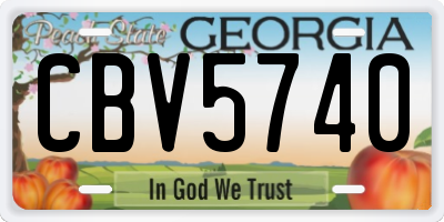 GA license plate CBV5740