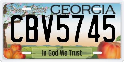 GA license plate CBV5745