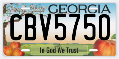 GA license plate CBV5750