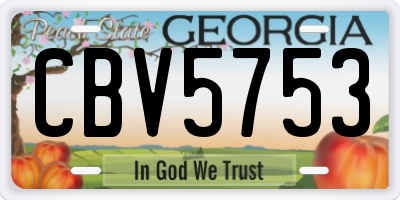 GA license plate CBV5753
