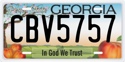 GA license plate CBV5757