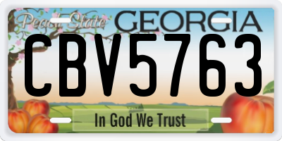 GA license plate CBV5763