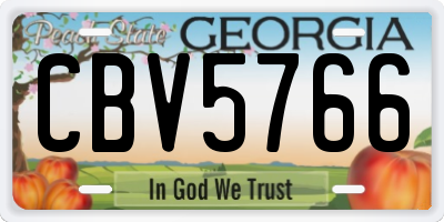 GA license plate CBV5766