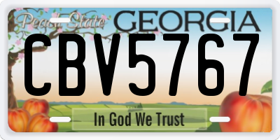 GA license plate CBV5767