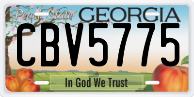 GA license plate CBV5775