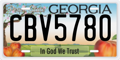GA license plate CBV5780