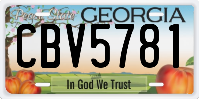 GA license plate CBV5781