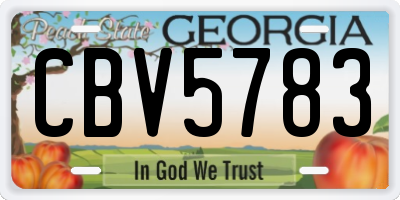 GA license plate CBV5783