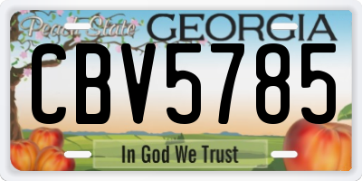 GA license plate CBV5785
