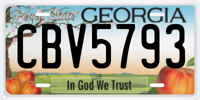 GA license plate CBV5793