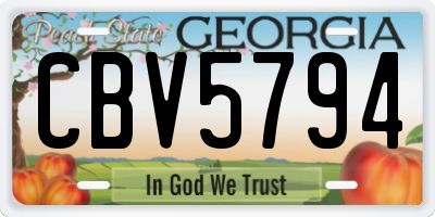 GA license plate CBV5794