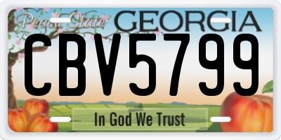 GA license plate CBV5799