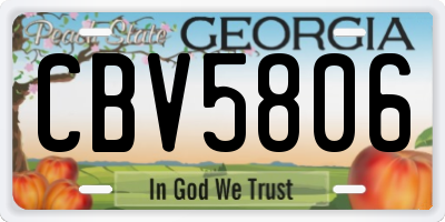 GA license plate CBV5806