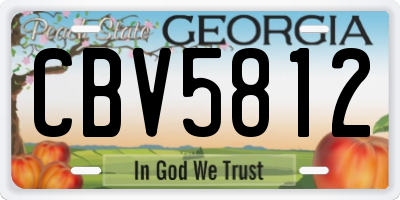GA license plate CBV5812