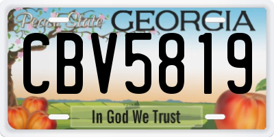 GA license plate CBV5819
