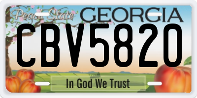 GA license plate CBV5820